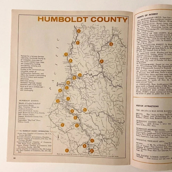 Vintage 1971  Redwood Empire Visitors Guide Travel Brochure Magazine Booklet - Picture 9 of 12